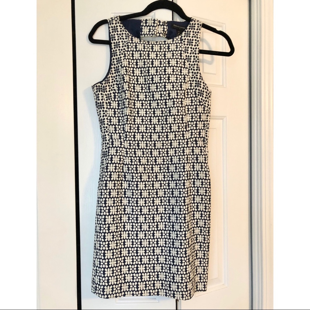 Banana Republic Navy/White Floral Cutout Dress